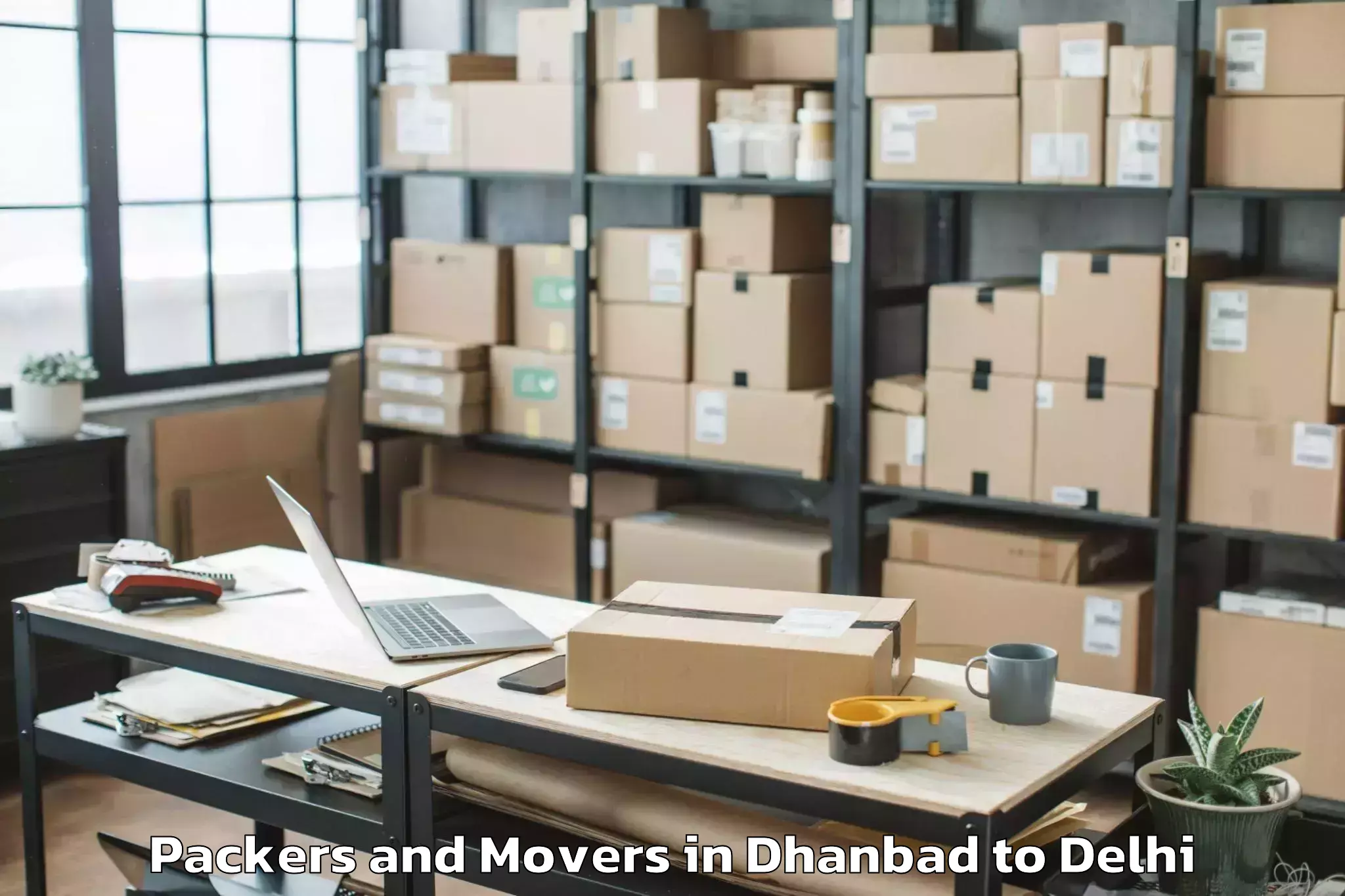 Hassle-Free Dhanbad to Naraina Industrial Estate Packers And Movers